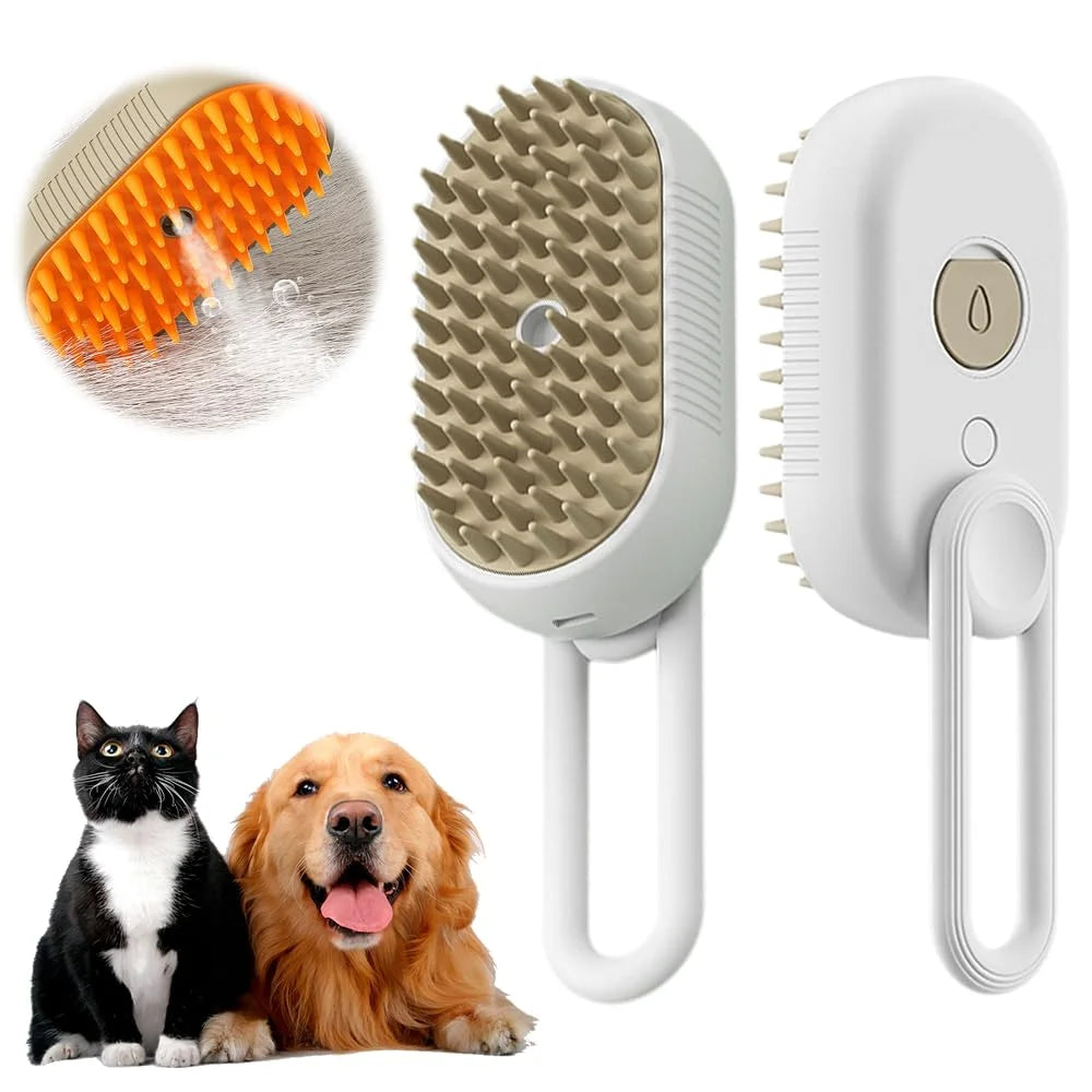Dog & Cat Steam Brush – Easy Grooming & Hair Removal