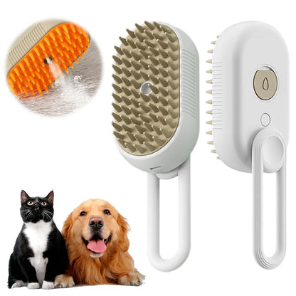 Dog & Cat Steam Brush – Easy Grooming & Hair Removal
