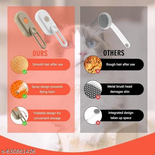 Dog & Cat Steam Brush – Easy Grooming & Hair Removal